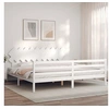 Image de Bedframe met hoofdbord massief hout wit 200x200 cm3195307