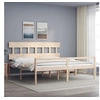 Image de Lit pour personne âgée et tête de lit 200x200 cm bois massif, lit pour personnes âgées, cadre de lit, lit double, lit haut, lit