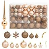 Image de Ensemble de boules de Noël 111 pièces doré rose polystyrène, boule de sapin de Noël, décoration de Noël à suspendre, décoration de Noël