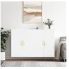 Image de Armoires murales 2 pcs blanc 69,5x34x90 cm, armoire, vitrine murale, armoire flottante, armoire de rangement, armoire de rangement avec portes
