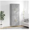 Image de Hoge kast 69,5x34x180 cm bewerkt hout betongrijs3195671
