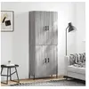 Image de Buffet haut Sonoma gris 69,5x34x180 cm Bois d'ingénierie, buffet, armoire latérale, armoire de rangement, armoire, buffets, armoire haute