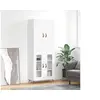 Image de Buffet haut Blanc 69,5x34x180 cm Bois d'ingénierie, buffet, armoire latérale, armoire de rangement, armoire, buffets, armoire haute