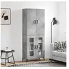 Image de Buffet haut Gris béton 69,5x34x180 cm Bois d'ingénierie, buffet, armoire latérale, armoire de rangement, armoire, buffets, armoire haute