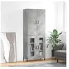 Image de Buffet haut Gris béton 69,5x34x180 cm Bois d'ingénierie, buffet, armoire latérale, armoire de rangement, armoire, buffets, armoire haute