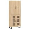Image de Buffet haut Chêne sonoma 69,5x34x180 cm Bois d'ingénierie, buffet, armoire latérale, armoire de rangement, armoire, buffets, armoire haute