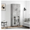 Image de Hoge kast 69,5x34x180 cm bewerkt hout betongrijs3195759