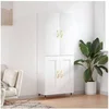 Image de Hoge kast 69,5x34x180 cm bewerkt hout wit3195771