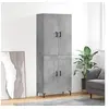 Image de Buffet haut Gris béton 69,5x34x180 cm Bois d'ingénierie, buffet, armoire latérale, armoire de rangement, armoire, buffets, armoire haute