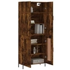 Image de Buffet haut Chêne fumé 69,5x34x180 cm Bois d'ingénierie