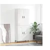 Image de Buffet haut Blanc 69,5x34x180 cm Bois d'ingénierie, buffet, armoire latérale, armoire de rangement, armoire, buffets, armoire haute