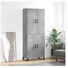 Image de Buffet haut Gris béton 69,5x34x180 cm Bois d'ingénierie, buffet, armoire latérale, armoire de rangement, armoire, buffets, armoire haute