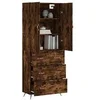 Image de Buffet haut Chêne fumé 69,5x34x180 cm Bois d'ingénierie