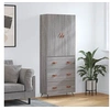 Image de Buffet haut Sonoma gris 69,5x34x180 cm Bois d'ingénierie