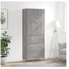 Image de Hoge kast 69,5x34x180 cm bewerkt hout grijs sonoma eikenkleurig3195833