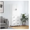 Image de Buffet haut Blanc 69,5x34x180 cm Bois d'ingénierie, buffet, armoire latérale, armoire de rangement, armoire, buffets, armoire haute