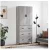 Image de Buffet haut Sonoma gris 69,5x34x180 cm Bois d'ingénierie 3195865