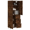 Image de Buffet haut Chêne fumé 69,5x34x180 cm Bois d'ingénierie