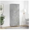 Image de Buffet haut Gris béton 69,5x34x180 cm Bois d'ingénierie