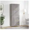 Image de Hoge kast 69,5x34x180 cm bewerkt hout grijs sonoma eikenkleurig3195889