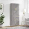 Image de Hoge kast 69,5x34x180 cm bewerkt hout grijs sonoma eikenkleurig3195897