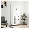Image de Buffet haut Blanc 69,5x34x180 cm Bois d'ingénierie, buffet, armoire latérale, armoire de rangement, armoire, buffets, armoire haute