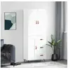 Image de Buffet haut Blanc 69,5x34x180 cm Bois d'ingénierie, buffet, armoire latérale, armoire de rangement, armoire, buffets, armoire haute