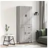 Image de Buffet haut Sonoma gris 69,5x34x180 cm Bois d'ingénierie, buffet, armoire latérale, armoire de rangement, armoire, buffets, armoire haute
