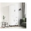 Image de Buffet haut Blanc 69,5x34x180 cm Bois d'ingénierie, buffet, armoire latérale, armoire de rangement, armoire, buffets, armoire haute