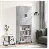 Image de Buffet haut Gris béton 69,5x34x180 cm Bois d'ingénierie, buffet, armoire latérale, armoire de rangement, armoire, buffets, armoire haute