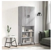 Image de Buffet haut Sonoma gris 69,5x34x180 cm Bois d'ingénierie, buffet, armoire latérale, armoire de rangement, armoire, buffets, armoire haute
