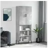Image de Buffet haut Gris béton 69,5x34x180 cm Bois d'ingénierie, buffet, armoire latérale, armoire de rangement, armoire, buffets, armoire haute
