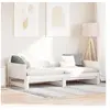 Image de Lit d'appoint extractible Blanc 90x200 cm Bois Massif Pin 834679