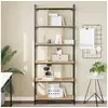Image de Bibliothèque 6 Niveaux, Etagère à Livres avec Pieds Réglables, Meuble de Rangement Intérieur, Industriel, Chêne Sonoma Bois d'Ingénierie 833946