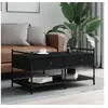 Image de Table basse noir 99x50x50 cm bois d'ingénierie 833960