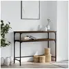 Image de Table console chêne marron 100x35,5x75 cm bois d'ingénierie 834049