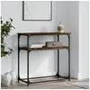 Image de Table console chêne fumé 75x35,5x75 cm bois d'ingénierie 834072