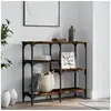 Image de Table console chêne fumé 80x29x75 cm bois d'ingénierie 834077