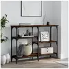 Image de Table console chêne fumé 102x29x75 cm bois d'ingénierie 834082
