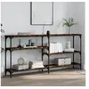 Image de Table console chêne fumé 160x29x75 cm bois d'ingénierie 834087