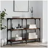 Image de Table console chêne fumé 100x29x75 cm bois d'ingénierie 834102