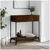 Image de Table console chêne marron 75x34,5x75 cm bois d'ingénierie 834169