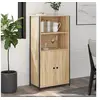 Image de Buffet Haut, Armoire avec Portes, Meuble de Rangement, Organisateur de Salon Salle de SéJour, Industriel, Chêne Sonoma Bois d'Ingénierie