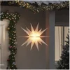 Image de Lumière de Noël avec LED Pliable, Eclairage d'Etoile de Noël Suspendu, Décoration Lumineuse de Noël Intérieur Extérieur, Moderne, Blanc 100 cm