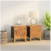 Image de Tables de chevet 2 pcs marron et noir bois de manguier solide356780