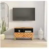 Image de Meuble TV marron et noir 70x33,5x46 cm bois massif de manguier 356784