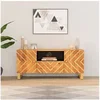 Image de Meuble TV marron et noir 105x33,5x46 cm bois massif manguier356797