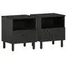 Image de Tables de Chevet 2 pcs, Armoires de Lit avec Pieds, Tables de Nuit, Armoires de Nuit Chambre, Moderne, Noir Bois de 356826