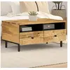 Image de Table Basse, Table d'Appoint avec Pieds et Porte, Bout de Canapé avec Rangement, Meuble de Salle de Séjour, Bois de 356904