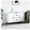Image de Buffet blanc brillant 100x36x60 cm bois d ingénierie